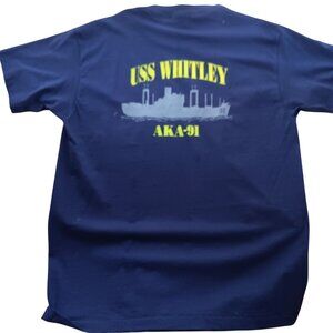 USS Whitley AKA-91 XL Vintage T-Shirt Single Stitch Mens 1990's Graphic  Navy